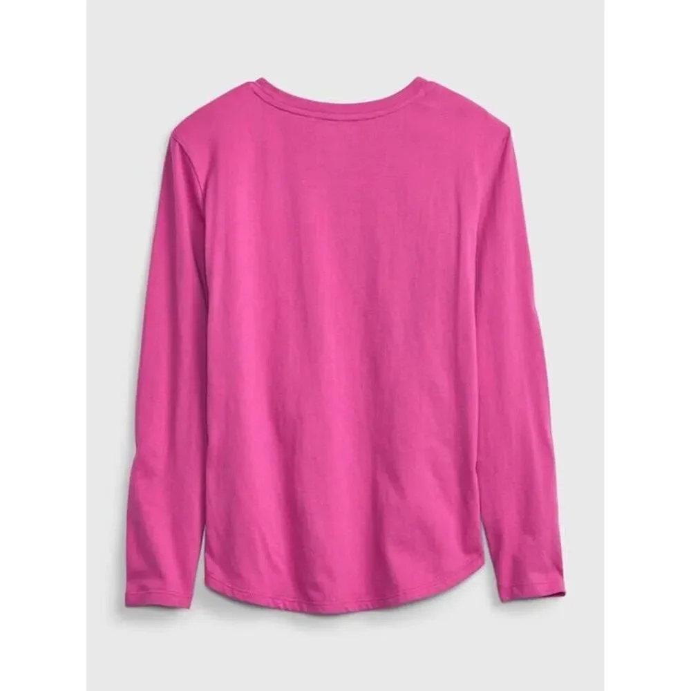 GAP Kid Girls Pink Flip Sequins Lightning Organic Cotton Casual School Top S 6-7